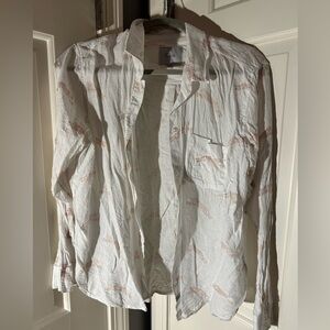 Rails Cream Button-Up Shirt with Subtle Pattern